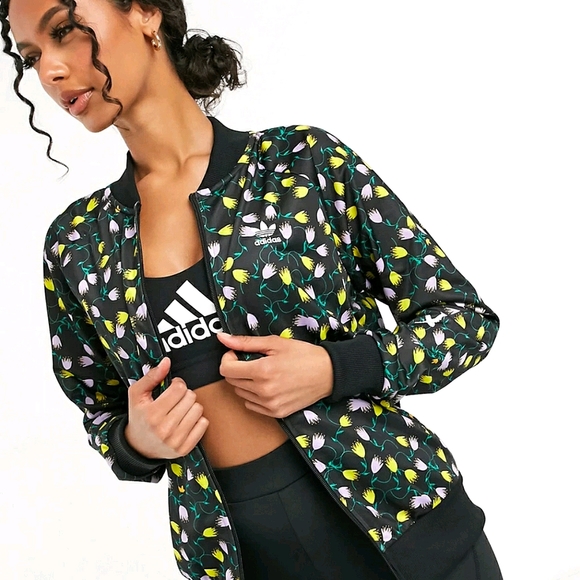 adidas Jackets & Coats Adidas Originals Aop Floral Black Track Jacket Top Poshmark